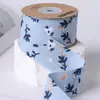 Cinta de flor de campana impresa por ambos lados, lazo para el cabello, accesorios para el cabello, bolsa de materiales DIY, accesorios de flor para ropa, flor blanca pequeña, cinta