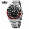 Relógio Mecânico Automático Semi-Automático Winner Masculino Moda Casual Submariner Atacado Anel Preto Vermelho Mostrador Preto
