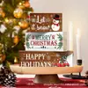 Nuevos Productos Transfronterizos Navidad Halloween Decoraciones de Escritorio de Madera Navideñas Adecuadas para Decoración de Oficina en Casa