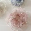 Goma para el pelo de encaje de malla multicapa estilo francés ultra-hada para mujer, accesorio para el pelo grande y lujoso para moño