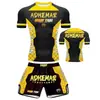 Conjunto de Treino de Boxe Luta MMA Artes Marciais Corrida Fitness Esportes Traje Sanda Manga Curta