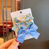 Nuevo Estilo Pinza para el Cabello con Lazo Floral Fresco para Niños, Linda Pinza para el Flequillo de Macarrón, Pasador Lateral de Color Contrastante
