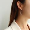 Aretes de Diseño Nicho de Clip de Papel de Acero Inoxidable Estilo Ins Transfronterizo Europeo y Americano, Acero Inoxidable Chapado en Oro de 18K, Aretes que No se Desvanecen