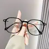 Nuevas gafas de lectura elegantes de montura grande de alta definición con filtro de luz azul para mujer, adecuadas para usar sin maquillaje, se pueden equipar con lentes graduadas, venta al por mayor
