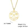 Comercio exterior más vendido personalidad todo partido corte tres anillos símbolo especial estrella de cinco puntas colgante Acero Inoxidable 304 Collar