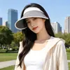 Sombrero de Sol Plegable de Ala Ancha para Mujer 2026, Ligero para Exteriores en Verano con Protección UV, Sombrero Abierto, Sombrero Visera para Correr