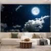 Viento Ins Nórdico Red Estrella Luna Tela Colgante Decoración de Habitación Tela de Fondo para Fotos Tapiz de Animación Luna Nubes