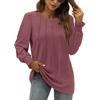 Comercio Exterior Amazon Europa y América Transfronterizo Comercio Exterior Otoño Nuevo Suelto Camisa Plisada Delantera Camiseta Top Mujer