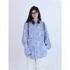 Camisa de Calle Americana con Puntadas Irregulares para Hombres y Mujeres Diseño de Nicho Holgada Casual Camisa Marca de Moda Chaqueta para Pareja