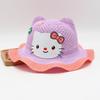Chapéu de Palha Infantil para Meninas, Design de Gato Fofo, Proteção Solar para Exterior, Viagem, Chapéu Fresco Infantil, Chapéu de Pescador, Bebê Adorável