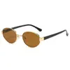 Óculos de Sol Ovais Clássicos Europeus e Americanos Metal Retrô Óculos de Sol à Prova de UV Simples para Street Style Óculos de Sol com Senso Avançado
