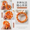 Cuentas redondas color naranja atardecer de California, pulseras de raíz de bodhi natural al por mayor para alrededor del dedo, cuentas suaves para jugar con texto femenino, pulseras para estudiantes