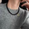 Perla Negra Hebilla Magnética Diseño Nicho Lujo Ligero Tendencia Moda Simple Collar Cadena Clavícula Collar de Perlas Alta Gama