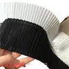 En Stock Tela Plegada de Poliéster-Algodón Negra de 8 cm y 12 cm para Puños de Ropa, Cuellos, Dobladillos de Faldas y Adorno de Encaje