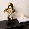Escultura Decorativa de Arte Abstracto Dorado de Lujo Moderno Decoración de Hotel Club Artesanía Decoración de Entrada Sala de Estar