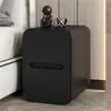 2026 Nueva Mesa de Noche Mini de Madera Maciza con Borde Estrecho para Dormitorio Apartamento Pequeño Ultraestrecha Moderna Simple Lujo Ligero Cuero