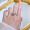 Joias Mu Jing Novo Anel Simples de Seis Garras em Prata S925 Anel de Casamento e Noivado Anel com Micro Diamantes Anel de Pedido