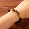 Pulseira Elástica de Pedra Natural 8mm para Comércio Exterior Transfronteiriço, Pulseira Casual Nova Estilo Chinês Fashion e Única com Cartão para Homens e Mulheres