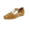Sapatos Mary Jane Retrô com Aumento Interno de Altura para Mulheres 2026 Verão Novo Versátil Sandálias Romanas Romanas Vazadas Respiráveis Francesas