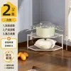 Estante de almacenamiento para cocina para ollas y sartenes, estante para ollas doméstico para debajo del fregadero y encimera, estante para ollas multicapa para esquina de gabinete