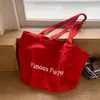 Nova Bolsa Tote de Ombro Único com Estampa de Letras, Bolsa de Lona Grande Capacidade para o Dia a Dia de Nicho, Bolsa Grande Estilosa e de Alto Valor