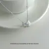 Colar Laço com Cristais de Zircônia Micro-Incustados, Doce e Fresco, Delicado, Moderno, Elegante, Versátil para Encontros, Corrente para Clavícula