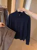 Cárdigan de Punto con Cuello Alto y Cremallera Estilo Old Money para Mujer, Ropa Exterior de Otoño de Alta Gama Suave y Cómoda, Chaqueta Suéter de Corte Ajustado, Top Grueso