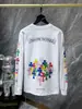 Camiseta de manga comprida da marca trendy transfronteiriça Chrome Heart, algodão puro, unissex, corte solto, em estoque para atacado