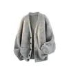 Suéter cárdigan vintage verde exclusivo transfronterizo para hombre, otoño e invierno, estilo casual y relajado, suave y cómodo, prenda exterior de punto simple y minimalista