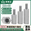 Aço inoxidável 304 passagem única coluna hexagonal polegada cabeça única coluna de parafuso britânica padrão britânico espaçador de isolamento yin e yang pino M4