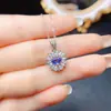 Venta al por mayor de fábrica Popular Colgante de Zafiro Natural Plata S925 Incrustado Piedra Principal 5*5 Joyería de Lujo Venta Directa de Fábrica