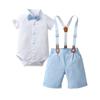Comercio Exterior Ropa Infantil Traje Británico de Tres Piezas Traje Infantil Ropa de Verano de Manga Corta para Bebé Ropa de Verano para Niños