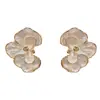 Pendientes de Botón de Pétalo Exagerados de Personalidad Francesa Aplicados Finamente para Mujer Moda Elegante Retro Diseño Único Pendientes Adornos para Oreja