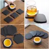 Fabricante Transfronterizo de Posavasos de Pizarra Natural Personalizados para Amazon Venta al por Mayor Pizarra Whisky Té Vino Cuadrado Diseño Simple