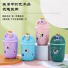 Vaso de agua de cristal con dibujos animados para niños, creativo, portátil, práctico, para estudiantes, para abrir en tiendas, celebrar, regalar, publicidad.