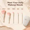 Set de 5 Brochas de Maquillaje con Espejo, Brocha para Polvos con Forma de Concha, Pincel para Sombras de Ojos, Pincel para Rubor, Herramientas de Belleza, Multifuncional al por Mayor