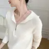 Sudadera con capucha de cachemira para mujer, media cremallera, manga larga, estilo dulce, suelta y gruesa, abrigo de lana