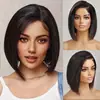 Moda europea y americana encaje frontal cabello largo liso tocado comercio exterior transfronterizo África más vendido encaje peluca de encaje
