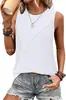 Chaleco de Verano para Mujer Amazon 2025 Estilo Europeo y Americano Holgado Cuello Redondo Color Sólido Casual Top sin Mangas Camiseta