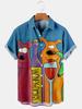 Camisa 3D para hombre transfronteriza, serie de letras de estación independiente, impresión digital 3D, camisa hawaiana para hombre, fabricantes de fuentes