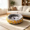 Cama para gato de algodón y lino, alfombrilla para mascotas para todas las estaciones, cama para perro mascota, cojín para nido de perro, nido redondo, nido cálido para mascotas para invierno, transfronterizo