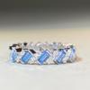 Anillo de plata esterlina s925 con explosivos transfronterizos, anillo de diamantes con circonitas, anillo de diamantes de alto carbono y aguamarina de alta calidad, venta al por mayor