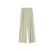 Calças de Perna Larga Lazy Yamamoto Femininas Plus Size com Design de Cintura Elástica, Calças Casuais Finas de Verão, Calças Longas Drapeadas de Cor Sólida para Mulheres