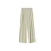 Calça Casual de Verão Fina Feminina Plus Size, Calça Longa Fluida de Cor Sólida com Cintura Elástica, Calça Wide Leg Estilo Yamamoto Preguiçoso