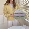Cárdigan de punto holgado retro de otoño 2022 para mujer, estilo perezoso, suave, corto, abrigo suéter, ropa exterior