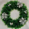 Nova Guirlanda de Natal Plástica Artificial Transfronteiriça 30cm Flor Vermelha de Lã Laço Cena de Pendurar na Parede do Pátio