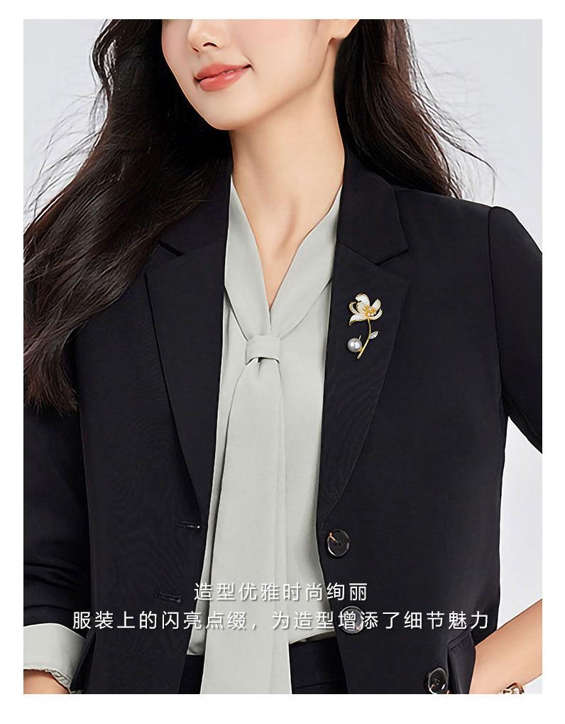 时尚优雅立体莲花胸针小众轻奢风珐琅彩胸花新品甜美个