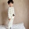 Categoría 100% Algodón Algodón Puro Sin Huesos Ropa de Otoño para Niños y Conjunto de Pantalones Largos para Niños y Niñas Ropa de Casa de Manga Larga para Bebés Niñas