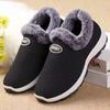 2024 Inverno Sapatos de Algodão Femininos Sapatos de Pano Antigo de Pequim Meia-idade e Idosos Forrados com lã Tênis Espessado Fundo Macio Sapatos de Algodão Quentes para Mães