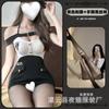 Gato Noturno Doce e Picante Estilo Punk Lingerie Sexy Estilo Desejo Puro Uniforme Cos Revelador de Seios Capitão Marinheiro Influenciador da Internet Conjunto de Saia que Cobre o Quadril
